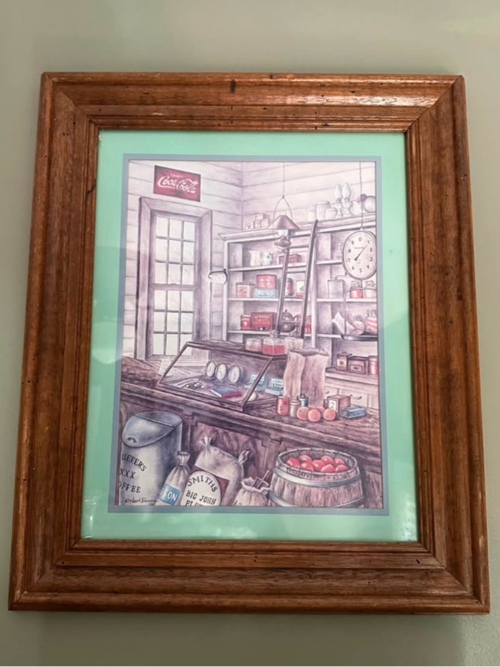 Vintage Homco Coca-Cola General Store Framed Picture